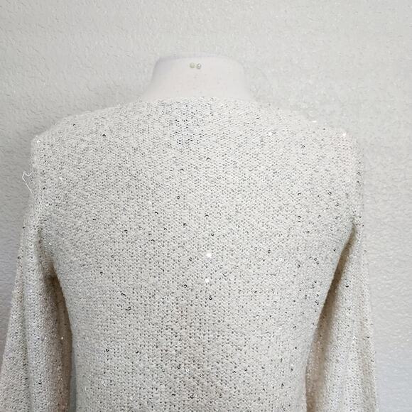 Alfani Cream Sweater w/Sequins Size MP - Picture 9 of 10